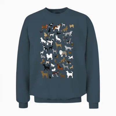 Many Dogs Pixel Unisex Sweatshirt - Dark Heather