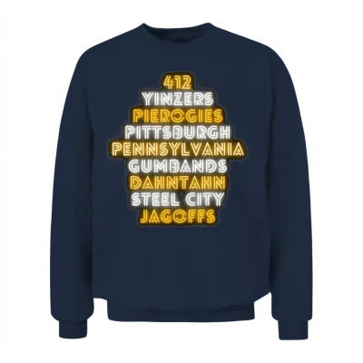 Pittsburgh 412 Jagoffs Yinzers Steel City Funny R Unisex Sweatshirt - Navy
