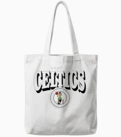 Nba – Boston Celtics Gewölbtes Wappen Tote Bags - White