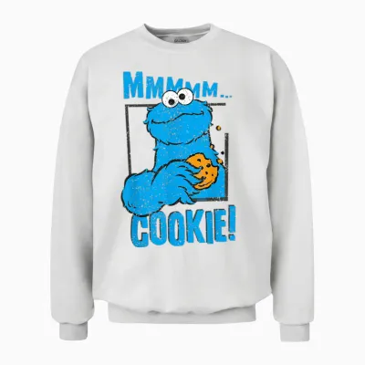 Sesame Street - Cookie Monster Unisex Sweatshirt - White