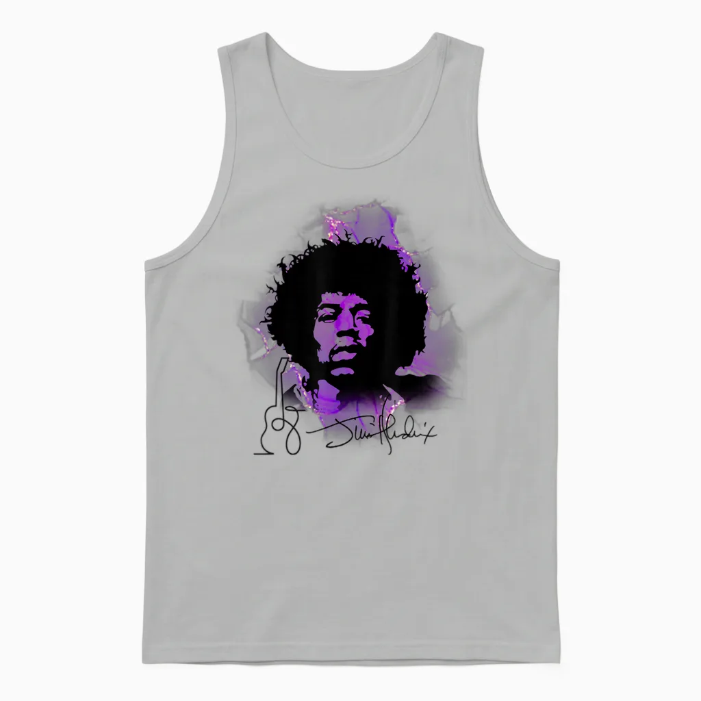 Jimi Hendrix 001 Unisex Tank Top in Ash
