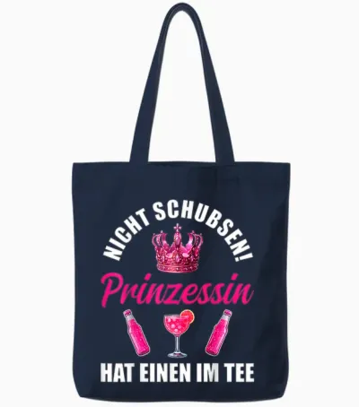 Princess Not Pushing Jga Party Mallorca Malle Saufen T-Shirt, Black Tote Bags - Navy