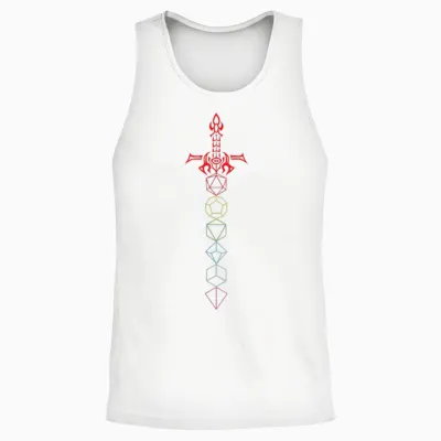 Dice Set Sword - Rpg Tabletop Games D20 Tabletop Unisex Tank Top - White