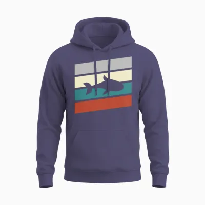Fish Retro Unisex Hoodie - Heather Sport Dark Navy