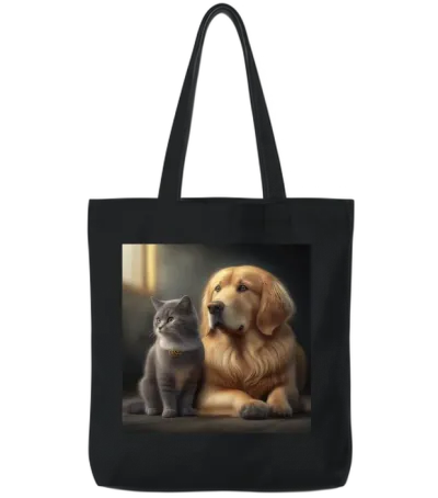 Dog and Cat Tote Bags - Black