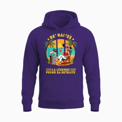Retirement Retired Woman Leaving Collegue Work Humor Unisex Hoodie - Purple