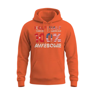 Born Turkish Turkey American Usa Citizenship Unisex Hoodie - Orange