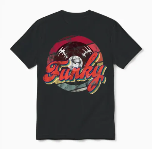 Funky Retro Unisex T-Shirt in Black