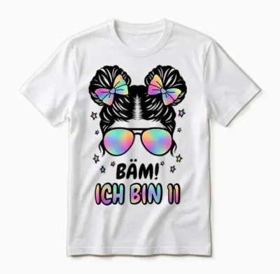 11. Geburtstag Mädchen Messy Bun Bäm! Ich Bin Elf Unisex T-Shirt - White