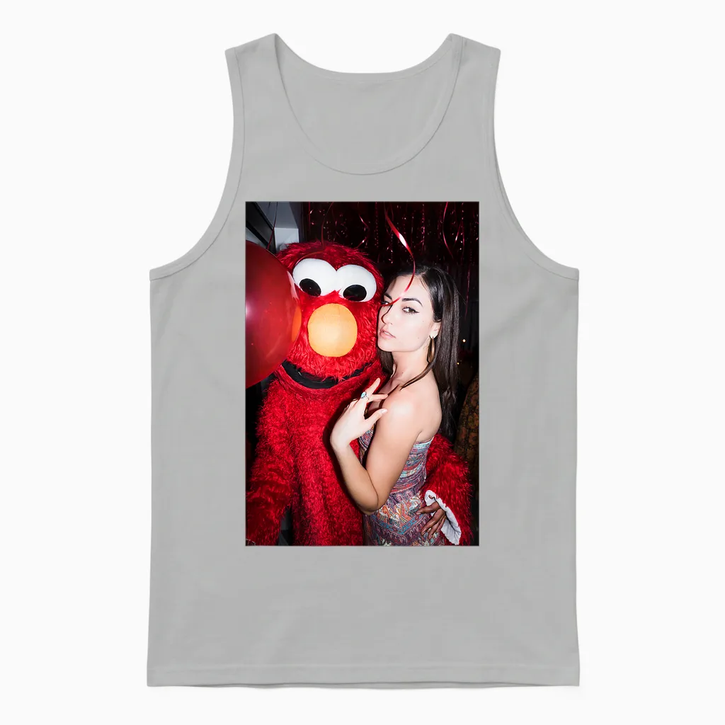 Men's Sasha Grey Graphic T-Shirt, Black Unisex Tank Top in Ash