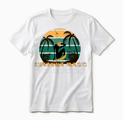 Sunset Vintage Retro Unisex T-Shirt - White