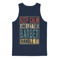 Barber Retro Gift — Hair & Beauty Unisex Tank Top - Navy – 1