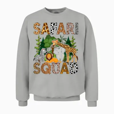 Safari Art for Men Women Zoologist African Print Zoo Safari Unisex Sweatshirt - Ash