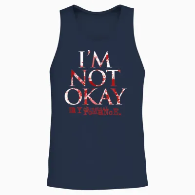 My Chemical Romance I'm Not Ok T-Shirt, Black Unisex Tank Top - Navy