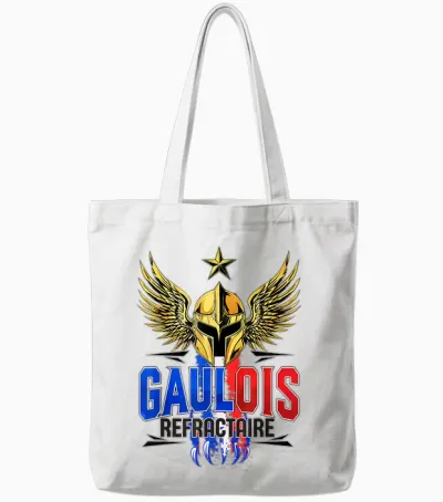 Gaul Refractaire - Patriotic Humour and French Pride T-Shirt, Black, S Tote Bags - White
