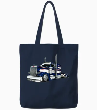 Truck Blue Tote Bags - Navy