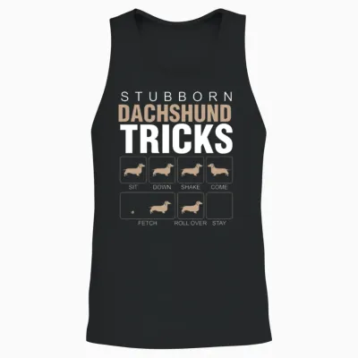Stubborn Dachshund Tricks Unisex Tank Top - Black