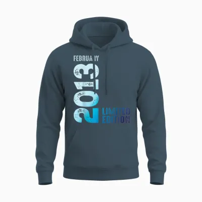 Limited Edition 2013 February 2013 T-Shirt, Black, S Unisex Hoodie - Dark Heather