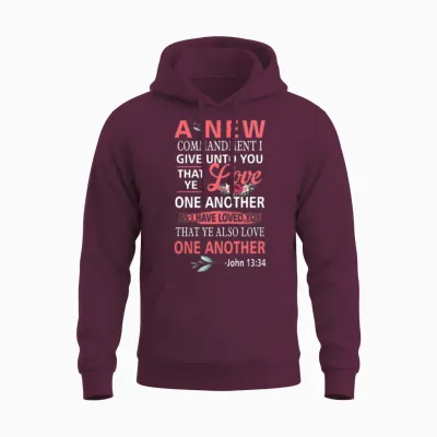 John 13:34. Bible Verse - Love One Another Unisex Hoodie - Maroon