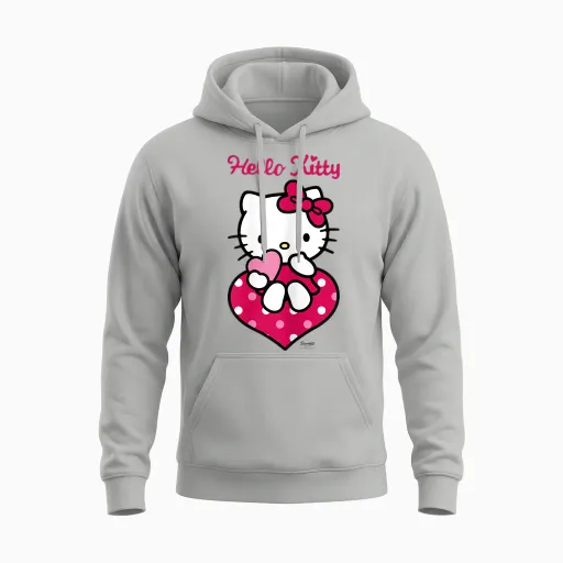 Hello Kitty - I Heart You T-Shirt, Black, S Unisex Hoodie - Ash