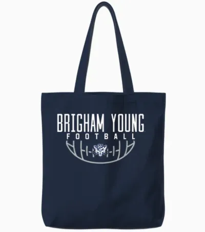 Byu Cougars Football Arch Tote Bags - Navy