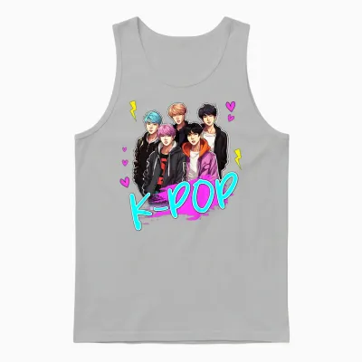K Pop Boy Band Unisex Tank Top - Ash