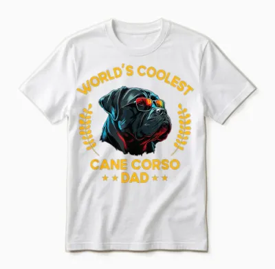 World's Coolest Dog Dad Papa – Herren Cane Corso Unisex T-Shirt - White