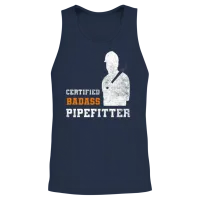 Funny Pipefitter Steamfitter Unisex Tank Top - Navy – 2