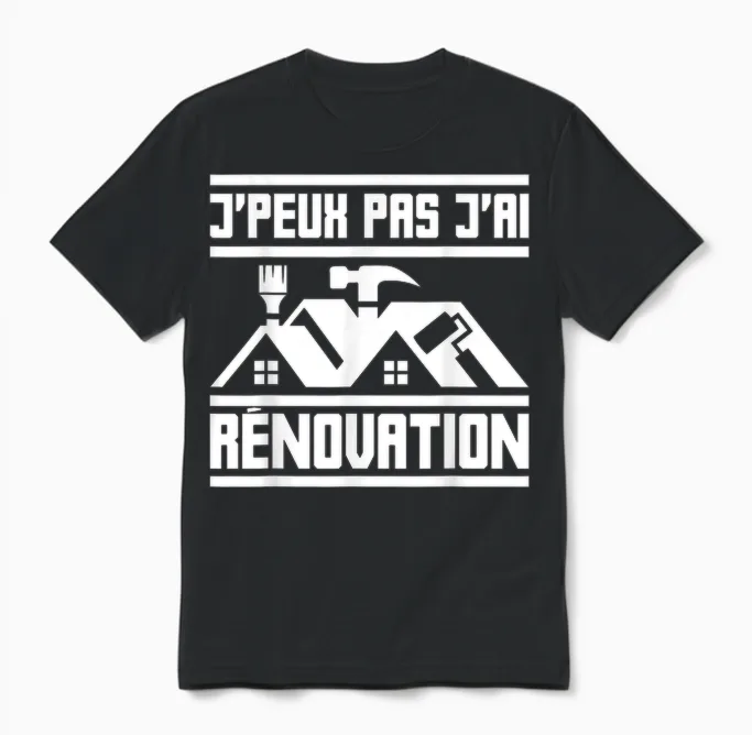 J'peux Pas Je Ai Rénovation | Homework Rehabilitation T-Shirt, Black, S Unisex T-Shirt in Black