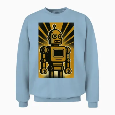 Retro Robo Unisex Sweatshirt - Light Blue