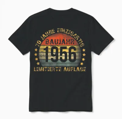 1956 Birthday Man 70th Decoration Funny 70s 70th Birthday Unisex T-Shirt - Black