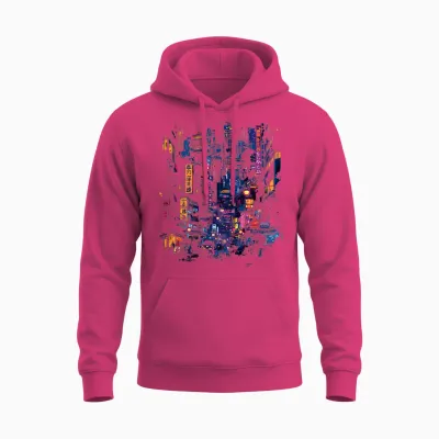 Cyberpunk Printed Back Unisex Hoodie - Heliconia