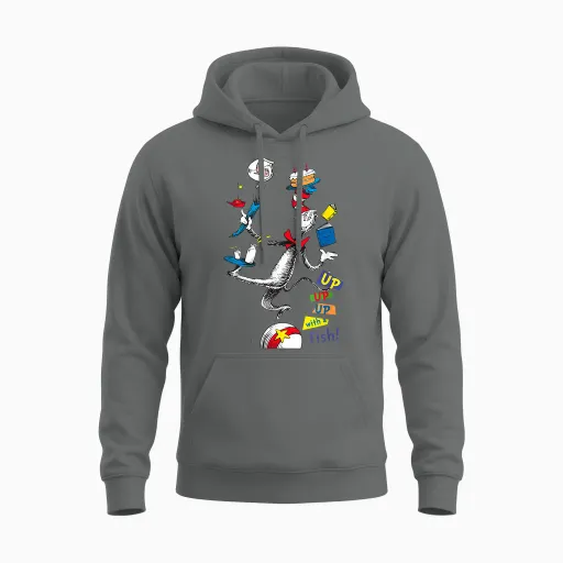 The Cat in the Hat Up Up Up - Officially Licensed Unisex Hoodie - Graphite Heather
