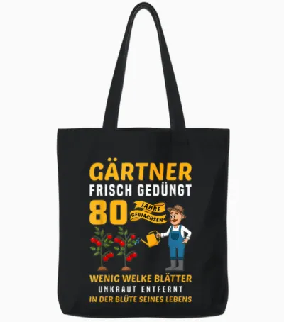 Garten Outfit Für Gärtner Zum 80. Geburtstag Tote Bags - Black