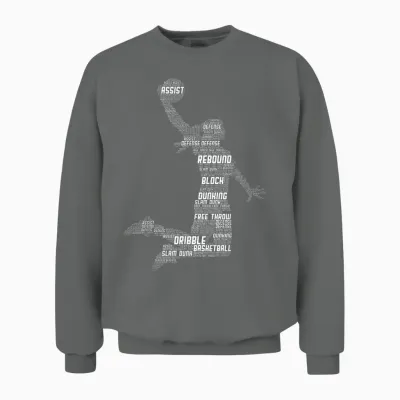 Basketball Girl Women Kids Girls T-Shirt Small Unisex Sweatshirt - Graphite Heather