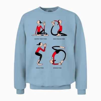 Popeye Olive Yoga Unisex Sweatshirt - Light Blue