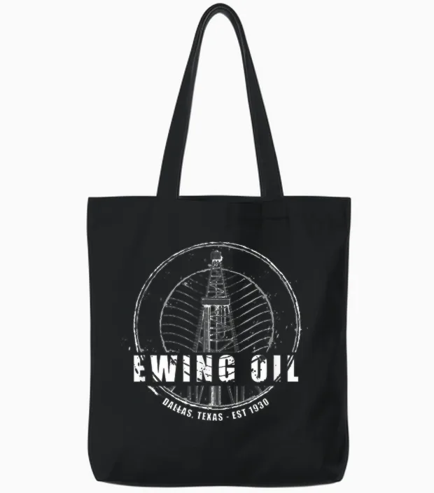 Dallas | Ewing Oil Company Classic 80er Jahre Tv Tote Bags in Black
