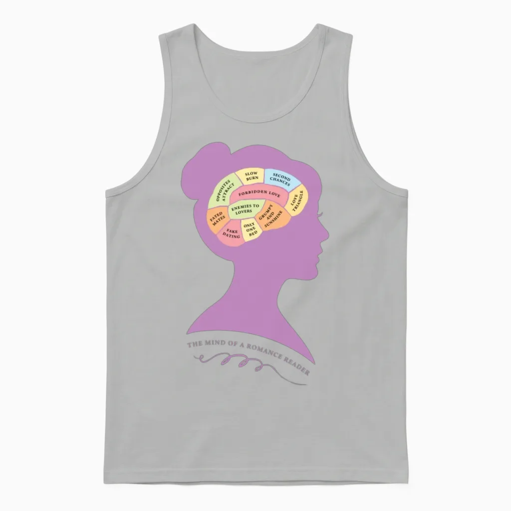 The Mind of a Romance Reader Unisex Tank Top in Ash