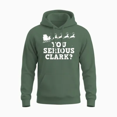 Serious Clark Unisex Hoodie - Military Green