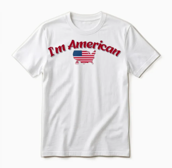 I'm American โ Bold & Funny Design for All Unisex T-Shirt in White