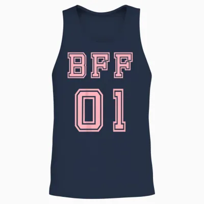 Bff 01 Bff for 2 Best Friends Matching Best Friends T-Shirt, Black, S Unisex Tank Top - Navy