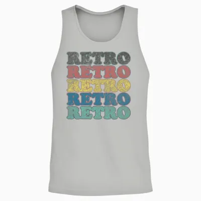 Retro in Grudge Effect. Unisex Tank Top - Ash