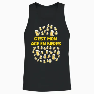 It's My Age in Beers 40 Birthday Gift Funny T-Shirt, Black Unisex Tank Top - Black