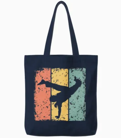 Capoeira Retro Tote Bags - Navy