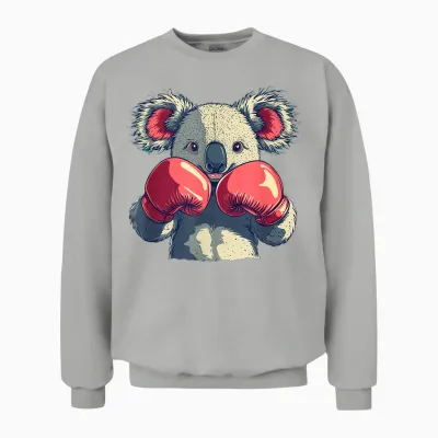 Koala Bear Warrior Avec Gants De Boxe Pour Garçons Et Filles Unisex Sweatshirt - Ash