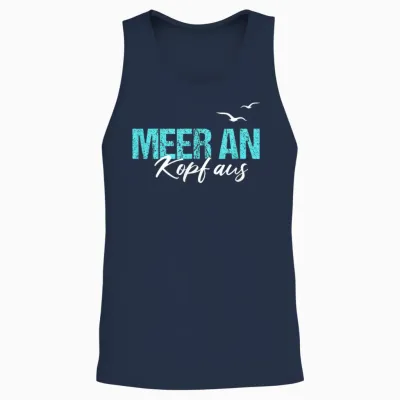 Meer an Kopf Aus Nordsee Küste Hamburg Urlaub Sehnsucht Unisex Tank Top - Navy
