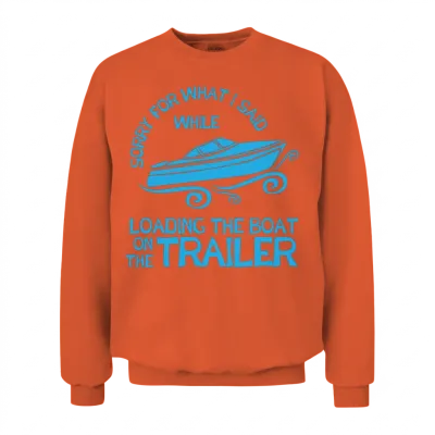 Boating Gift Loading the Boat on the Trailer Unisex Sweatshirt - Orange