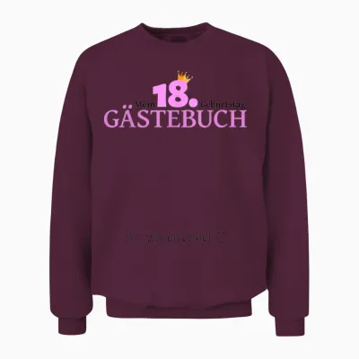 18th Birthday Boy Girl 18 Years 2005 Funny Gift T-Shirt, White Unisex Sweatshirt - Maroon