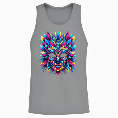 Retro Carnival Mask Brazil Rio T-Shirt, Black, S Unisex Tank Top - Sport Grey