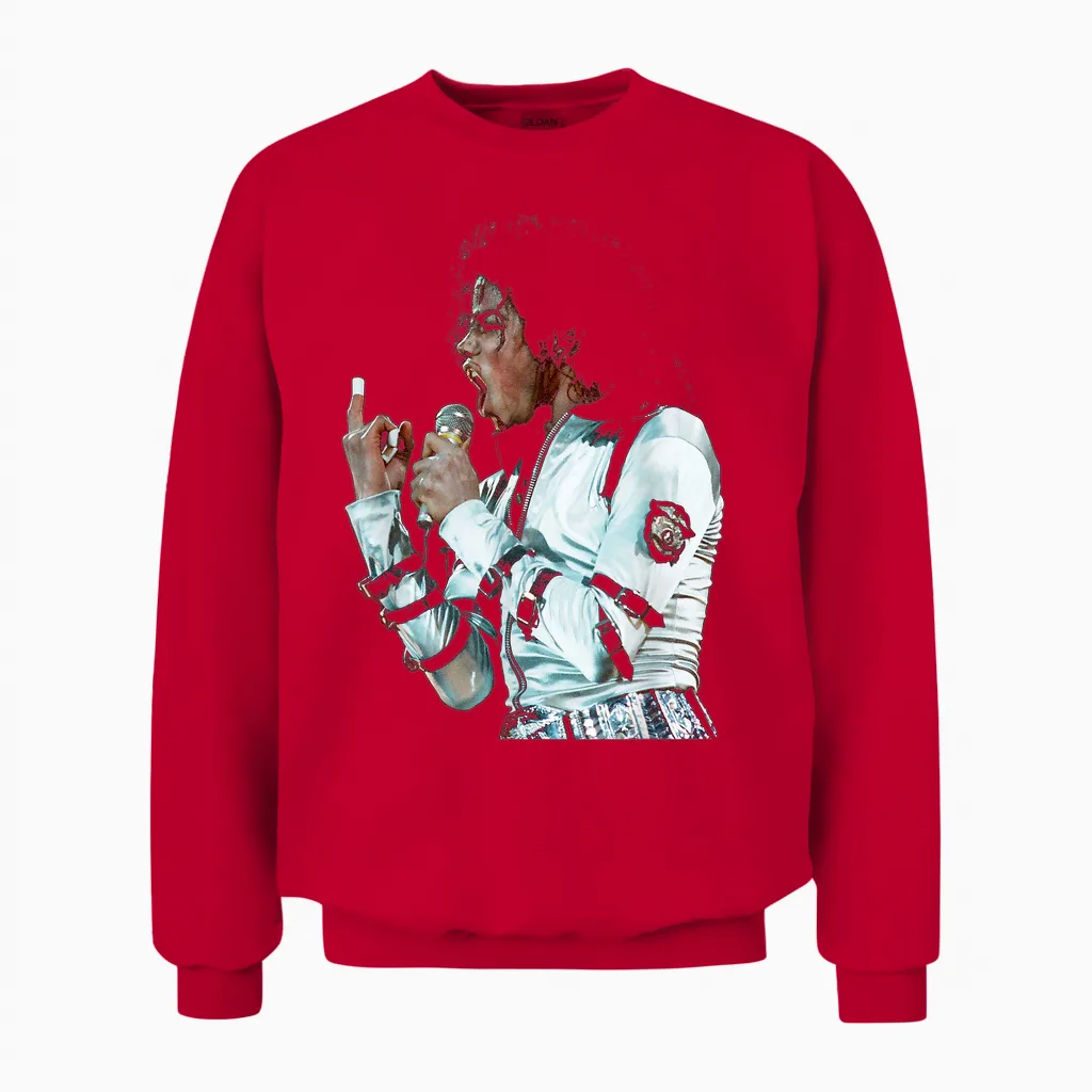 Michael Jackson Live Bad Tour Wembley 1988 Unisex Sweatshirt in Red